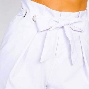 White Bow Tie Shorts